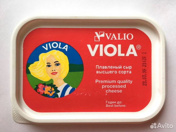 Упаковка из-под сыра Виола, дизайн 1998 года