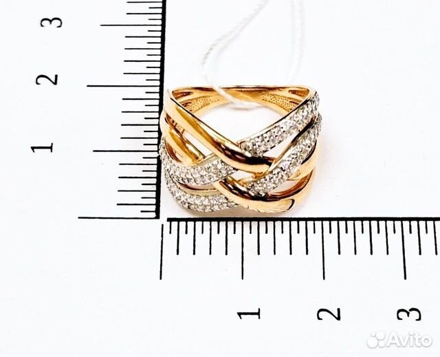 Золотое кольцо с фианитом 16,5р