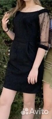 Коктейльное платье 42 44 черное