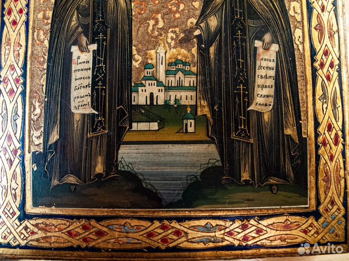 Икона Преподобные Сергий и Герман Валаамские 19 в