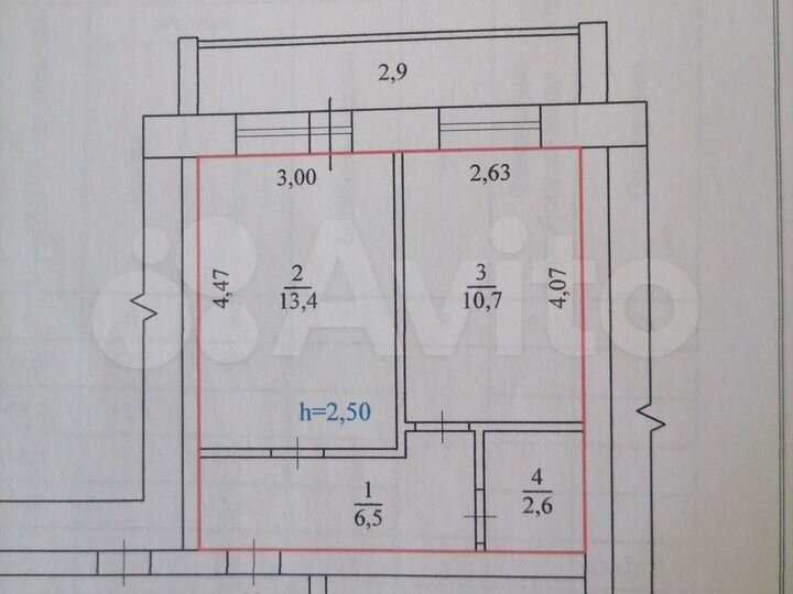 1-к. квартира, 33,2 м², 1/3 эт.