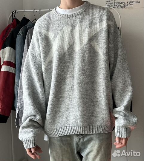 Свитер оверсайз мужской серый