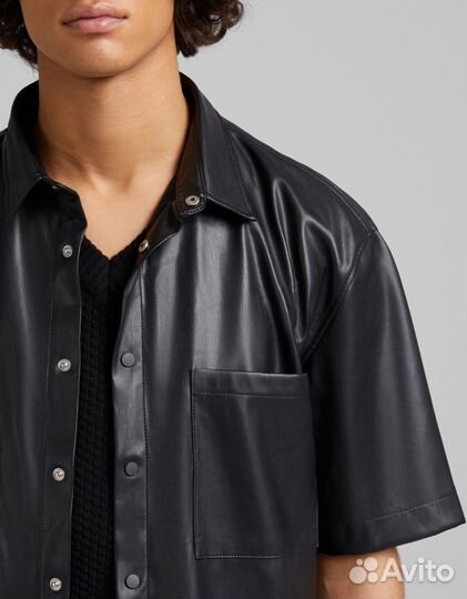 Рубашка Bershka эко кожа L оверсайз новая