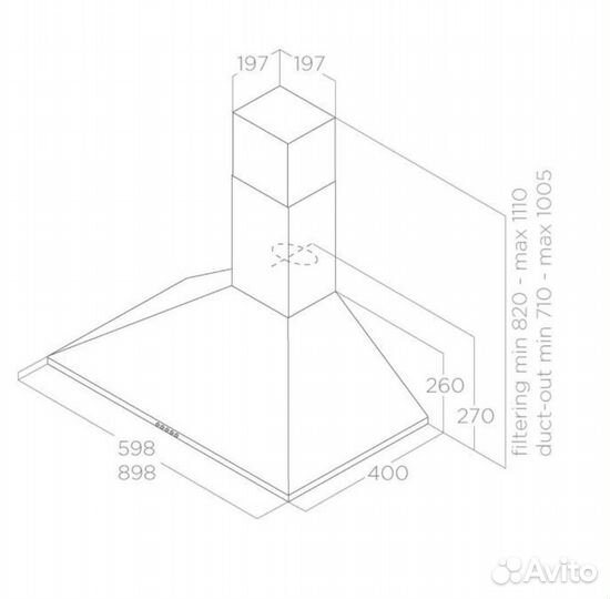 Вытяжка Elica tamaya rail crbr/A/60