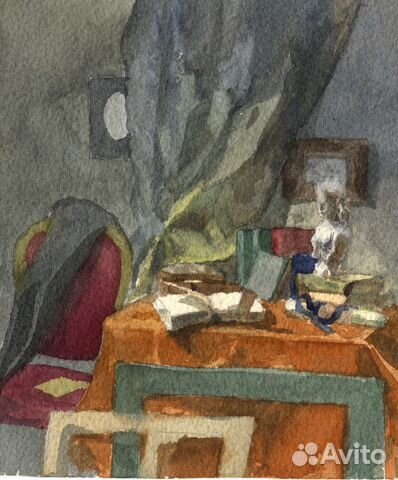 Этюд акварель натюрморт интерьерный