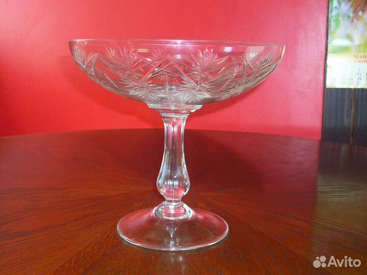 Фруктовница большая на ножке Хрусталь СССР