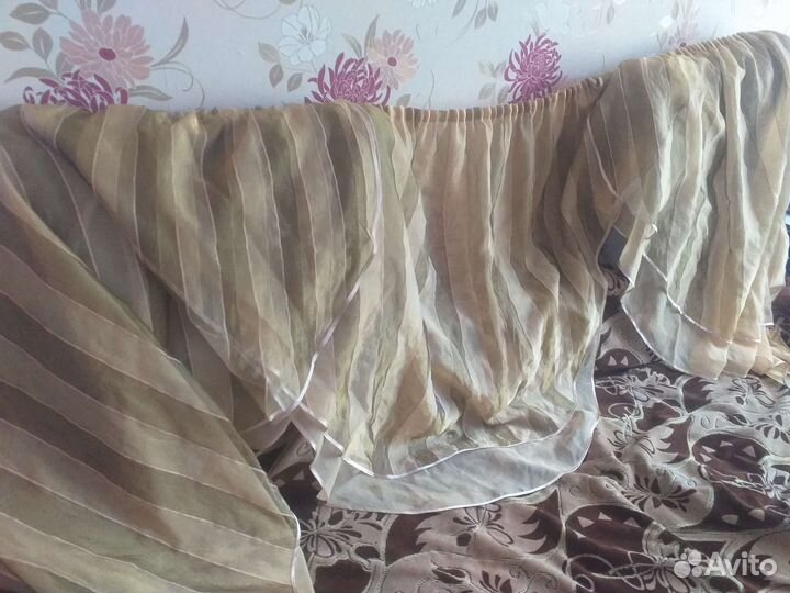 Тюль желтозеленая270выс110см-макс выс,70см-мин