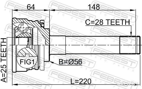 ШРУС внешний перед прав/лев 0410013 Febest