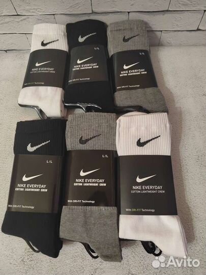 Носки высокие Nike Everyday crew x3 pair