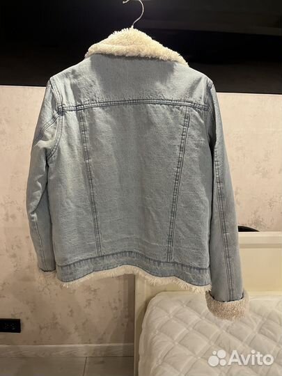 Джинсовая куртка с мехом женская 42 44