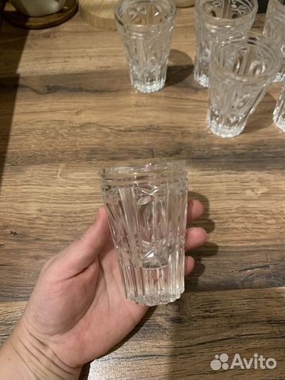 Хрустальные стаканы тяжелые стильные