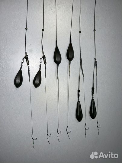 Монтажи карповые: инлайн; вертолет; скользяк; флэт