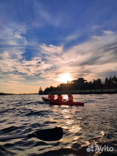 Морской каяк трёхместный пластиковый