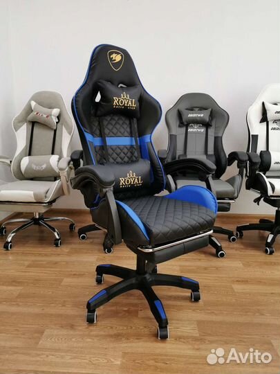 Кресло игровое компьютерное. Синее