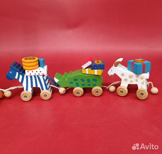 Винтажный набор деревянных подсвечников. Германия