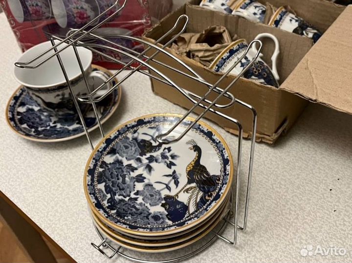 Набор чашки с блюдцем фарфор