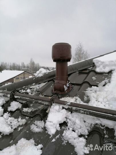 Установка снегозадержателей, монтаж вент выходов