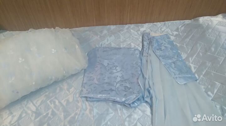 Комплект: шторы, тюль, ламбрикен+ покрывало