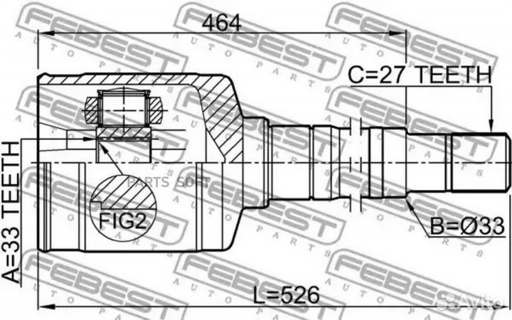 Febest ШРУС внутренний правый 33X35X27 nissan X-tr