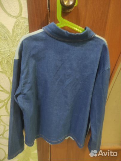 Рубашка синяя для девочки 140