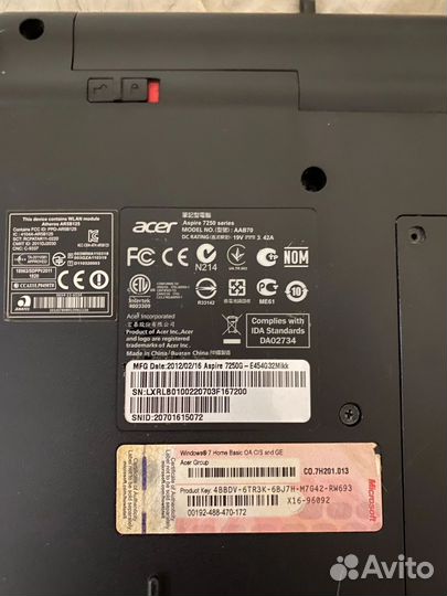 Acer aspire 7520g e454g32mikk