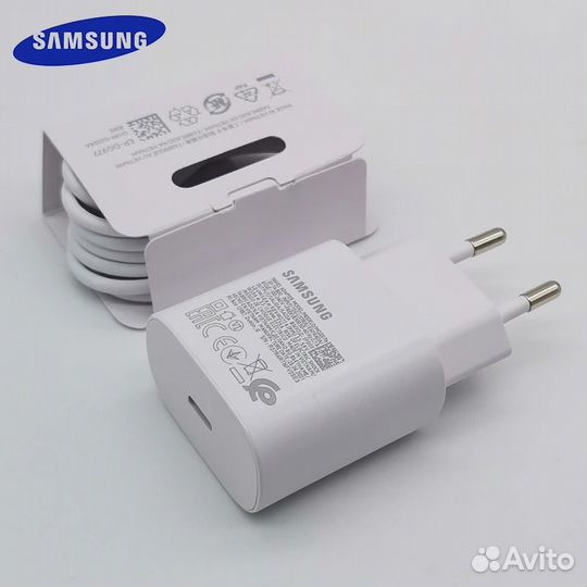 Сетевое зарядное устройство + кабель, Samsung 25W
