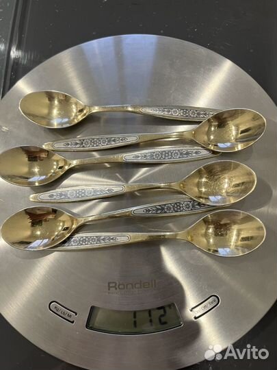 Ложки серебро 2 вида чайные 875 пр винтаж 14 см