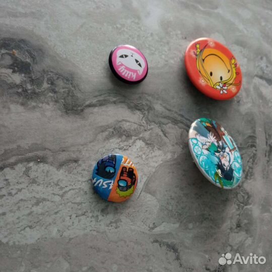 Значки Геншин, девочка, кот, амонг ас