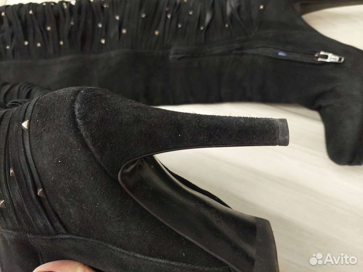 Замшевые сапоги Италия