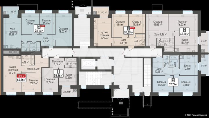 1-к. квартира, 47 м², 1/10 эт.