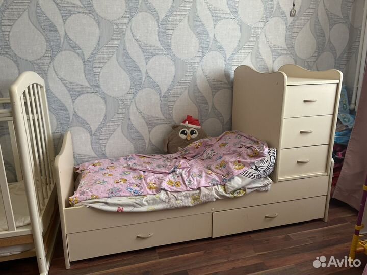 Детская кроватка трансформер с комодом