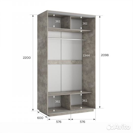 Шкаф-купе «Лоял» 2-х дверный с черным стеклом