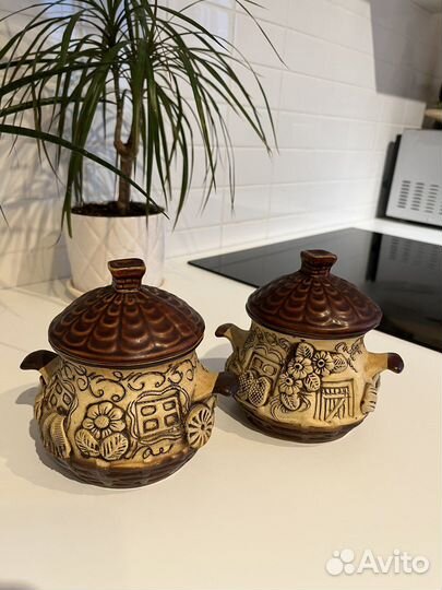 Керамические горшки для запекания 2 шт