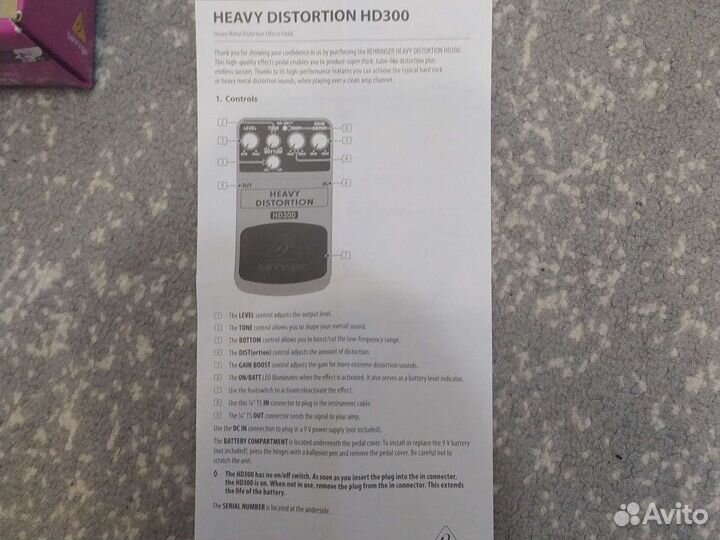 Педаль behringer heavy distortion hd-300