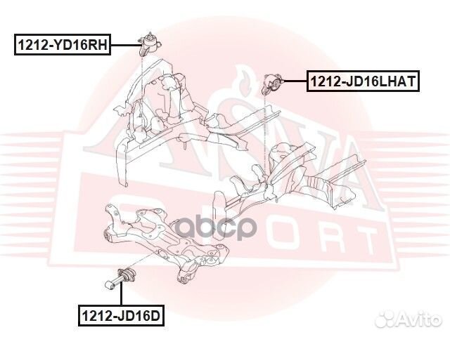 Опора двигателя правая прав 1212-YD16RH 121