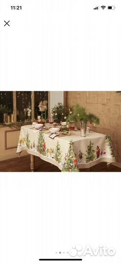 Новогодняя скатерть 150*110, хлопок
