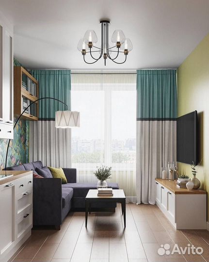 Белая кухня для студии