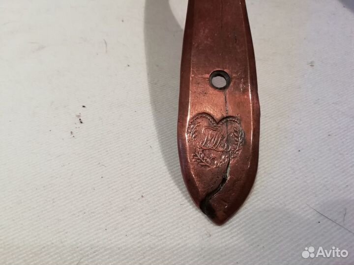 Кастрюля с ручкой медная старинная клеймо