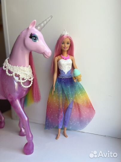 Набор игровой Barbie кукла и Радужный единорог