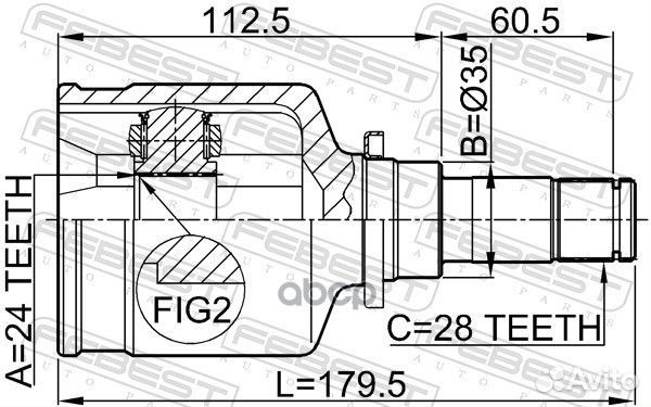 ШРУС внутр левый mazda 3 BK 2003-2008 0511-M320