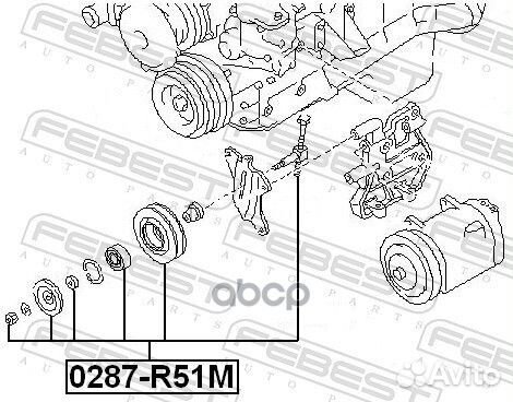 Ролик натяжной nissan pathfinder R51M 2005.01-2