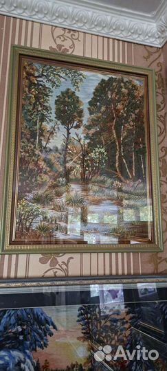 Картина вышыт. объёмная гладь, ленточная, на заказ