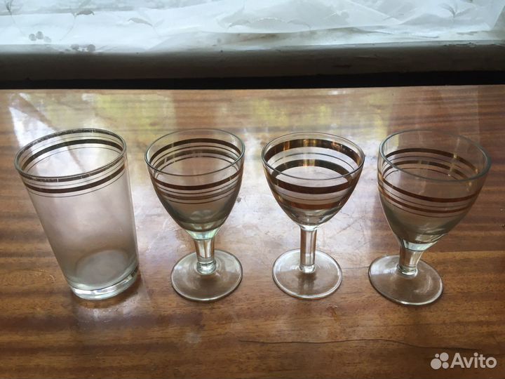 Хрустальная ваза и стопки СССР