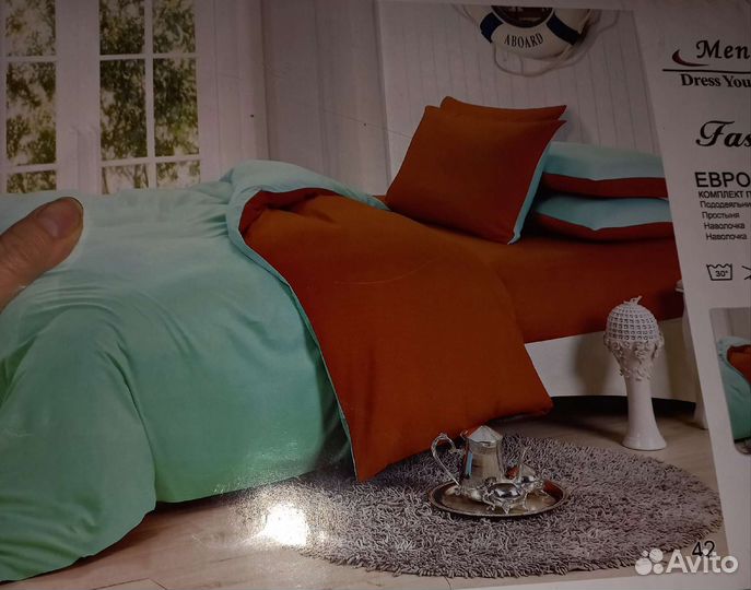 Белье постельное Евро Сатин новое