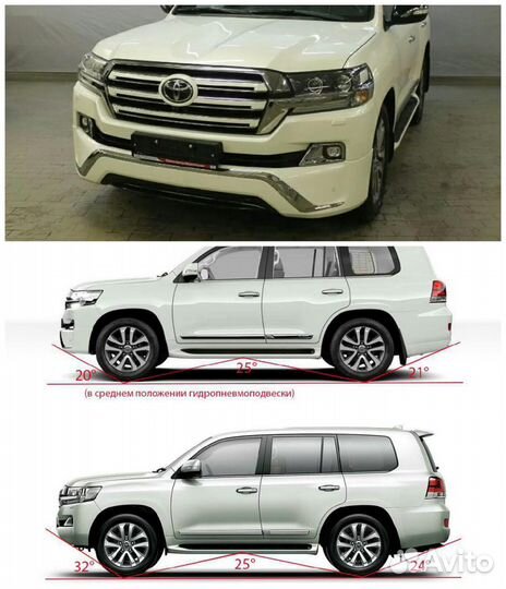 Обвес передний белый Executive Toyota Land Cruiser