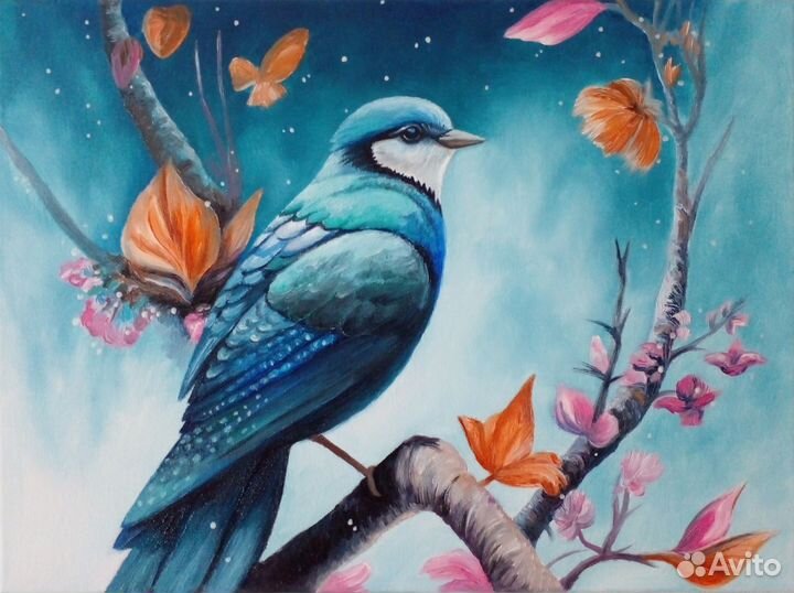 Картина синяя птица