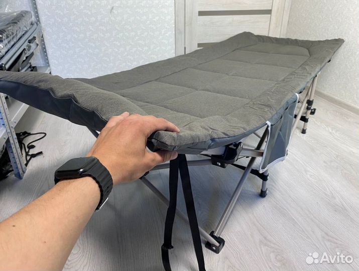 Раскладушка+матрас+усиленная конструкция +карман