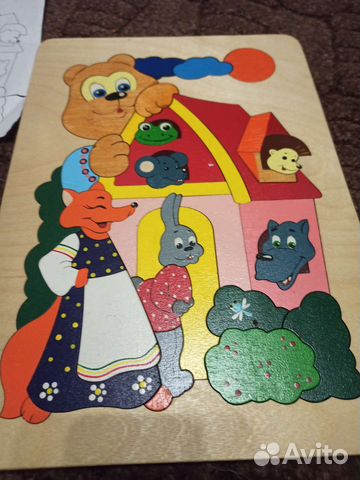 Дерев пазлы, конструктор, инструменты, лиса