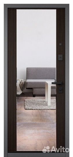 Железная дверь с зеркалом