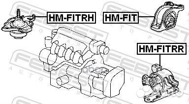 Подушка двигателя задняя hmfit Febest